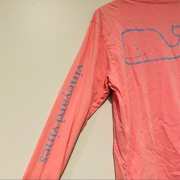 Vineyard Vines Garment Dyed Vintage Whale Long-Sleeve Pocket Graphic Tee Small - Picture 6 of 7